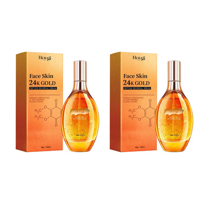 24K Gold Peptide Facial Essence Hydrating Wrinkle Tightening & Firming Youth Revitalizing Face Serum Brightening Anti Aging