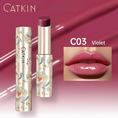 CATKIN GLOSSY LIP BALM Hydrating Lip Stick Lip Tint Lipstick Long Lasting 12H Hydration Moisturize, Protect & Soothe Dry Lips - Lunara Elegance Store