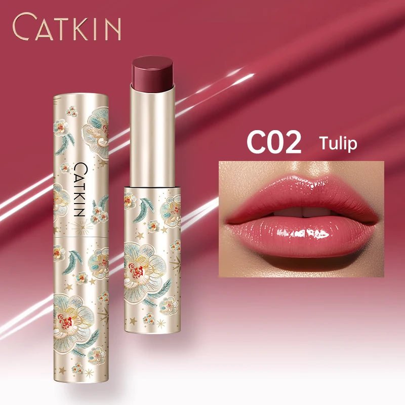 CATKIN GLOSSY LIP BALM Hydrating Lip Stick Lip Tint Lipstick Long Lasting 12H Hydration Moisturize, Protect & Soothe Dry Lips - Lunara Elegance Store