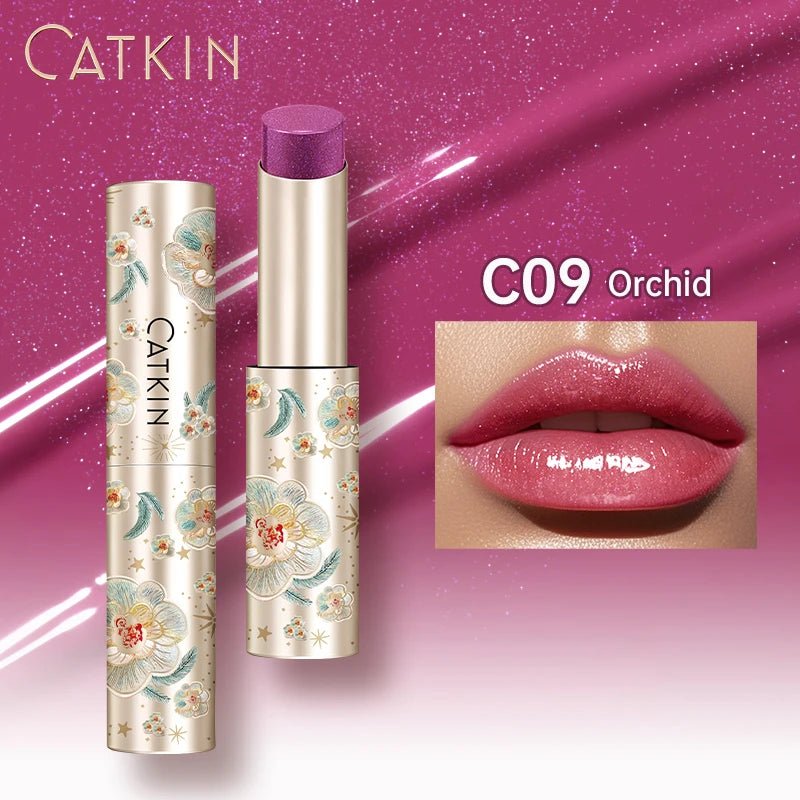 CATKIN GLOSSY LIP BALM Hydrating Lip Stick Lip Tint Lipstick Long Lasting 12H Hydration Moisturize, Protect & Soothe Dry Lips - Lunara Elegance Store