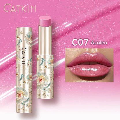 CATKIN GLOSSY LIP BALM Hydrating Lip Stick Lip Tint Lipstick Long Lasting 12H Hydration Moisturize, Protect & Soothe Dry Lips - Lunara Elegance Store