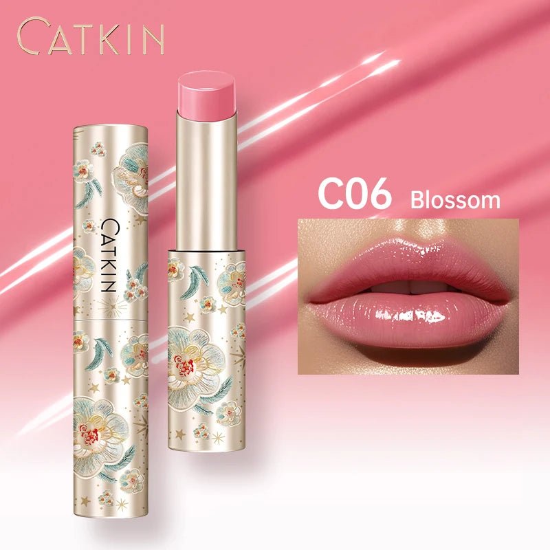 CATKIN GLOSSY LIP BALM Hydrating Lip Stick Lip Tint Lipstick Long Lasting 12H Hydration Moisturize, Protect & Soothe Dry Lips - Lunara Elegance Store