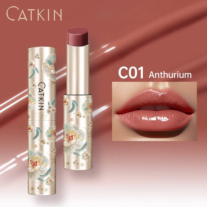 CATKIN GLOSSY LIP BALM Hydrating Lip Stick Lip Tint Lipstick Long Lasting 12H Hydration Moisturize, Protect & Soothe Dry Lips - Lunara Elegance Store