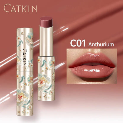 CATKIN GLOSSY LIP BALM Hydrating Lip Stick Lip Tint Lipstick Long Lasting 12H Hydration Moisturize, Protect & Soothe Dry Lips - Lunara Elegance Store