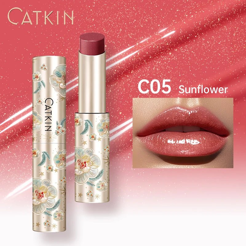 CATKIN GLOSSY LIP BALM Hydrating Lip Stick Lip Tint Lipstick Long Lasting 12H Hydration Moisturize, Protect & Soothe Dry Lips - Lunara Elegance Store