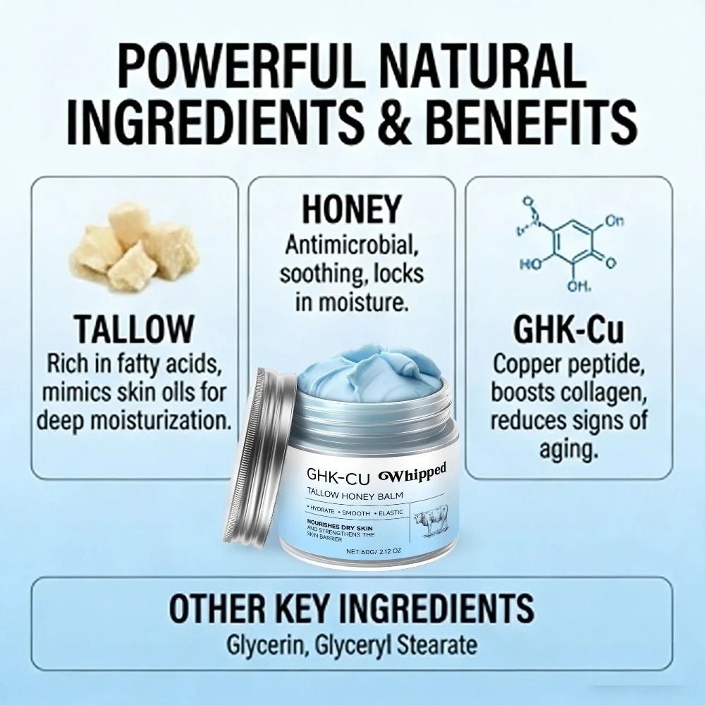 Copper Peptides GHK-Cu Beef Tallow for Dry Skin - Lunara Elegance Store
