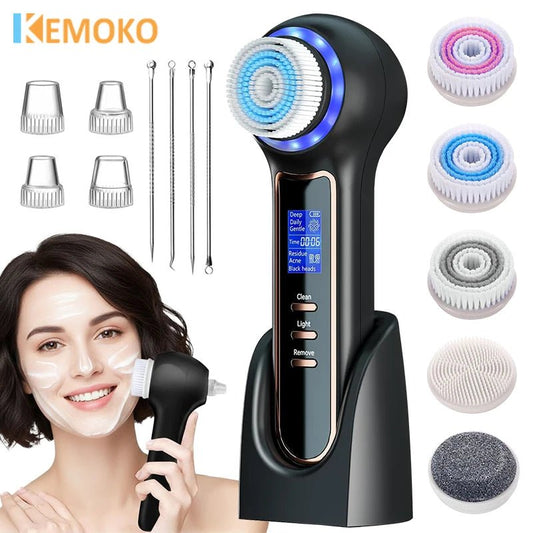 Electric Blackhead Remover Vacuum Suction Facial Cleansing Brush Rechargeable Face Brush Facial Pore Cleanser Skin Care Machine - Lunara Elegance Store