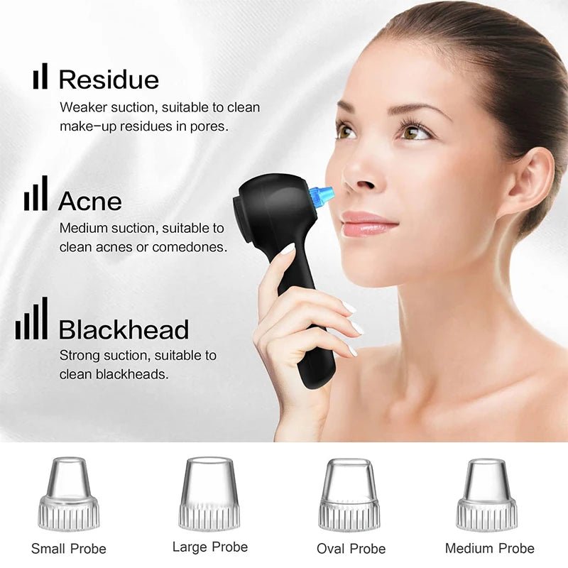 Electric Blackhead Remover Vacuum Suction Facial Cleansing Brush Rechargeable Face Brush Facial Pore Cleanser Skin Care Machine - Lunara Elegance Store