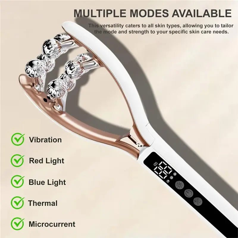 Facial Massager With 3D Roller,Lymphatic Drainage Tool For Face,Leg And Neck Massage - Lymphatic Contour Face Brush L - Lunara Elegance Store