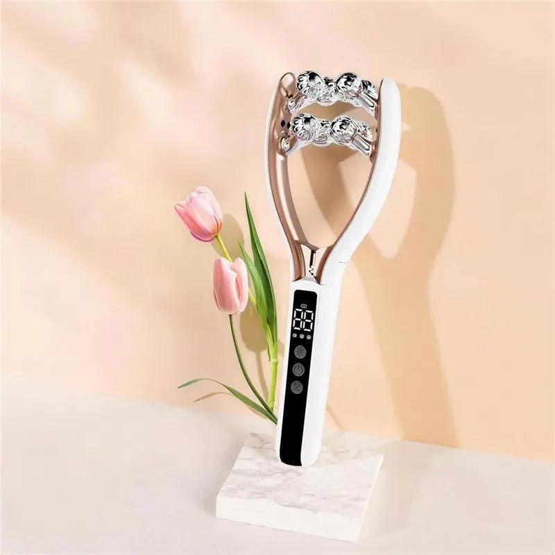 Facial Massager With 3D Roller,Lymphatic Drainage Tool For Face,Leg And Neck Massage - Lymphatic Contour Face Brush L - Lunara Elegance Store