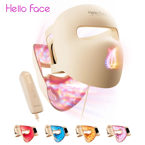 Hello Face M300 4D LED Light Therapy Mask 311 LEDs, 4 Modes, Anti-Aging & Acne Care, Ergonomic Silicone Design, Visual Comfort - Lunara Elegance Store