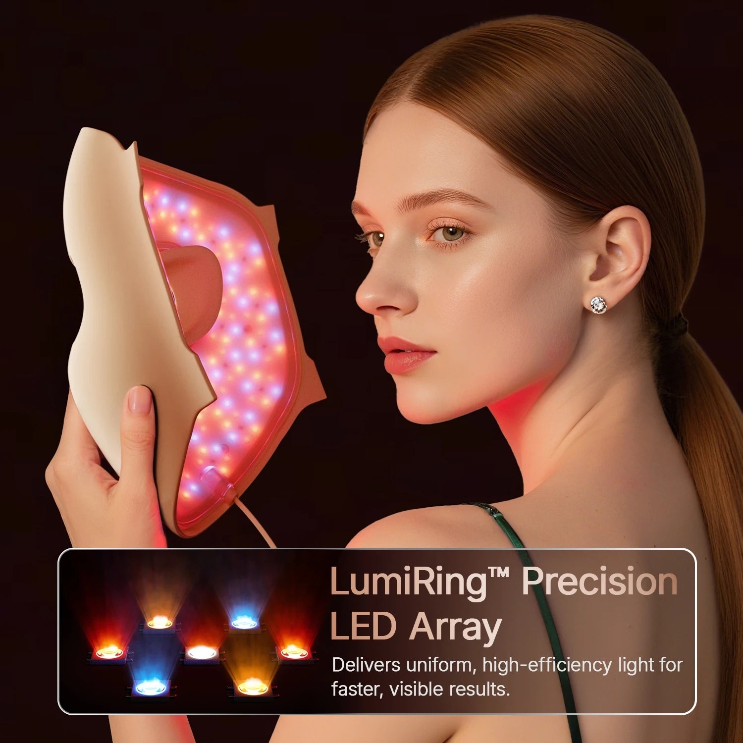 Hello Face M300 4D LED Light Therapy Mask 311 LEDs, 4 Modes, Anti-Aging & Acne Care, Ergonomic Silicone Design, Visual Comfort - Lunara Elegance Store