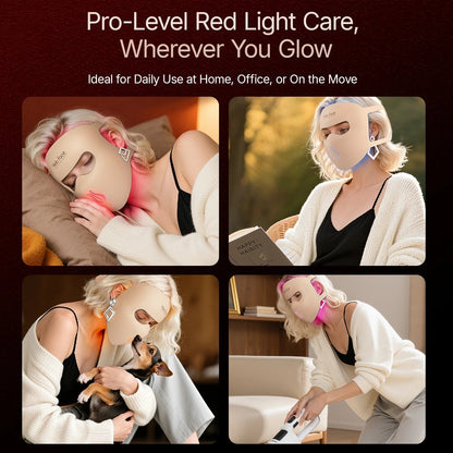 Hello Face M300 4D LED Light Therapy Mask 311 LEDs, 4 Modes, Anti-Aging & Acne Care, Ergonomic Silicone Design, Visual Comfort - Lunara Elegance Store