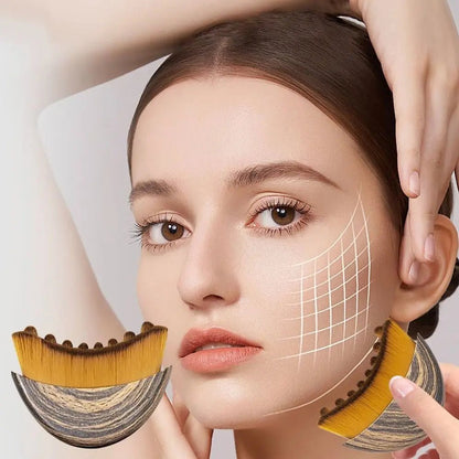 Portable Lymphatic Contour Face Brush Chin Reduce Puffiness Facial Sculpting Tool Lymphatic Drainage Face Brushs Multi-function - Lunara Elegance Store
